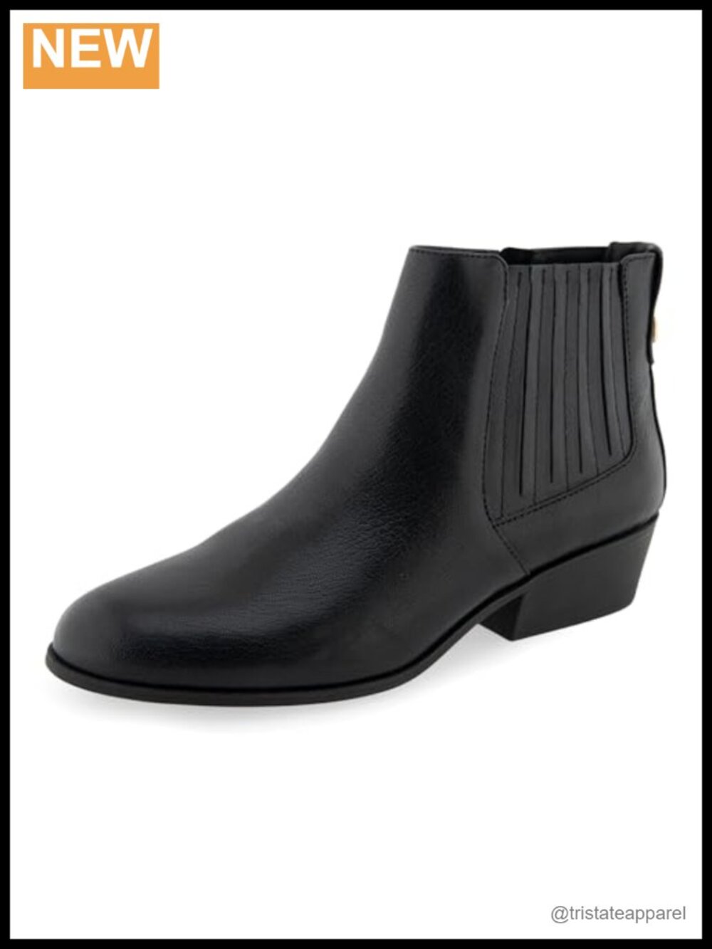 Aerosoles Claus Women's Leather Ankle Boots Pull-On Chelsea Style with Buckle